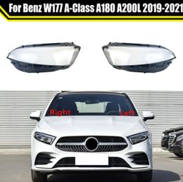 Car Glass Headlight Cover Auto Lens Caps Headlamp Shell Lampshade Case For Mercedes-Benz W177 A-Class A180 A200L 2019-2021