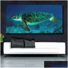 Paintings Canvas Wall Art Posters Prints On Sea Turtle View Huge Decowall Pictures For Living Room No Framed 136 Drop Delivery Home Dhlzp