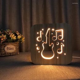 Night Lights 3D LED Wood Light Moon Heart Dolphin Style Luminaria Fashion Lamp For Living Room Dining Home Decor Valentine's Gift