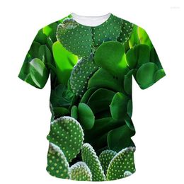 Men's T Shirts Hip Hop Funny Cactus Image T-Shirt Alternative Fashion Street Trend Large Silhouette O Neck Short Sleeve Comfortable Shirt