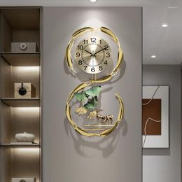 Wall Clocks Digital Clock For Living Room Unusual Design Luxury Metal Kitchen Quiet Reloj De Pared Home Decor