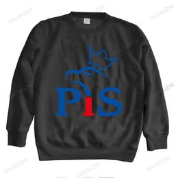 Men's Hoodies Men Teenager Sweatshirt Crew Neck Hoody PIS Prawo I Sprawiedliwosc Koszulka Polska Partia Polish Kaczynski Unisex Long Sleeve