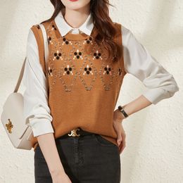 Women s Sweaters Fashion Cashmere Plum Blossom Vest Autumn and Winter Casual Pullover O Neck Jacquard Craft Sw 230906