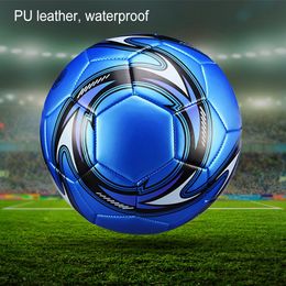Balls PU Leather Machinestitched Football Ball Adults Match Soccer Balls Waterproof Size 5 Practising Sports Accessories 230906