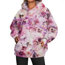 Women's Hoodies Retro Oil Painting Printing Loose Large Size Ladies Casual Hooded Top Cotton Long Tops Summer