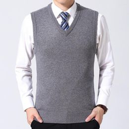 Men's Vests For Men Top Wool Blend Casual Pullover Regular Sleevelss Slight Stretch Solid Colour V Neck Affordable Brand