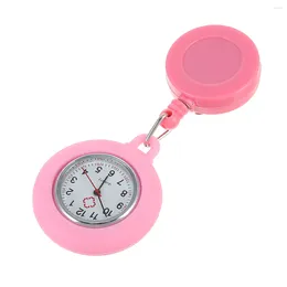 Pocket Watches Retractable Women Watches- Unisex Watcheses Clip On For Nurses Doctors Silicone Fob Watch