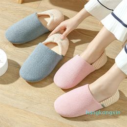 Winter Cotton Slippers Men Women Wrap Heels Mute Wooden Floor Soft Bottom Suede Velvet Bottom Warm Slippers Couple cloth shoes