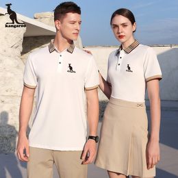 Women's Polos DAISHU Kangaroo High Quality Couple Tshirts Tshirt Men's and Turndown Collar Work Wear Group Clothes 230905