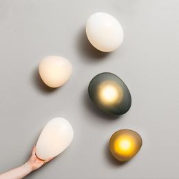 Wall Lamps Colorful LED Pebble Light Living Room Foyer El Hall Lamp Bedroom Sconce Deco Warm Fixtures