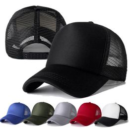 Ball Caps 1 PCS Unisex Cap Casual Plain Mesh Baseball Adjustable Snapback Hats For Women Men Hip Hop Trucker Streetwear Dad Hat2494