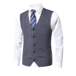 Men's Vests Men Wool Knit Vest Buttons Down V Neck Sleeveless Sweater Cardigan Jacket Basic For Autumn Winter Business Smart Casual A1901