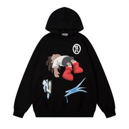 2023 Autumn/Winter Hot Fashion Brand Hooded Sweater Boys' Cartoon Anime Print Long Sleeve Loose Hoodie Sports Trend