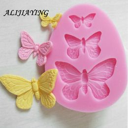 Baking Moulds 1Pcs Sugarcraft Butterfly Silicone molds fondant mold cake decorating tools chocolate moulds wedding decoration mould D0101 230906