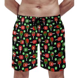 Men's Shorts Board Paddles Ball Casual Beach Trunks Christmas Pickleball Male Quick Drying Running Quality Plus Size Short Pants