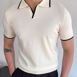Men's Polos Summer Men Vintage Polo Shirts Short Sleeve Turn-down Collar Tops Casual Mens Clothing Fashion Pullover Streetwear