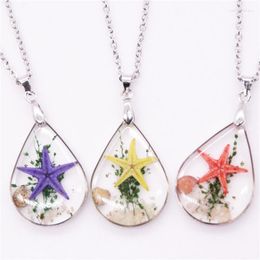 Pendant Necklaces Wholesale Transparent Dried Flower Women Necklace Fashion Starfish Resin For Charm Jewellery