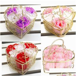 Decorative Flowers Wreaths Artificial Rose For Decoration Wedding Home Petal Soap Roses Flower Birthday Mothers Day Gift Drop Deli Otyu7