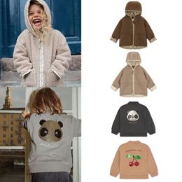 Jackets KS Brand Kids Velvet Warm Coat 23 Winter Ins Baby Girl Boy Outwear Coats Konges Fleece Hooded Top Clothes 230906