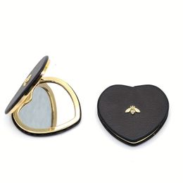 Foldable Compact Mirror Portable Mini Pocket Heart Shape Makeup Mirrors for Women Girls Beauty Daily Use Accessories