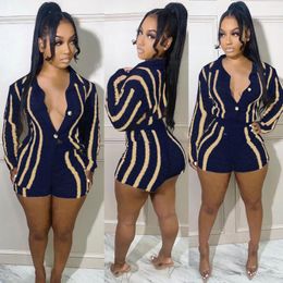 Women's Tracksuits Wepbel Summer Casual Knitted Shorts Button Stripe Tops Y2K Sweaters Women Cardigan Two-Piece Sweater Suits Jumpers