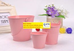 100pcs Metal Wedding Party Shower Gift Potted Plants Mini Small Assorted Colored Tin Pails Buckets Bucket Candy Chocolate Box ZZ