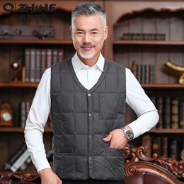 Men's Vests 2023 Fashion For Elder Men Autumn-Winter Down Vest Jackets Lightweight Cotton Sleeveless Casual Coats L39
