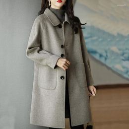 Women's Trench Coats 2023 Autumn Women Windbreaker Casual Elegant Commuter Slim Fit Woollen Coat Lady Korean Style Fashion Long Thickened