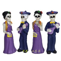 Party Decoration Resin Crafts Decoration Skull Zombie Man and Woman Skeleton Couple Statue Halloween Gift Desktop Small Sculpture Home Decor 230905