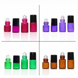 Packing Bottles Wholesale Amber Glass Essential Oil Roller With Metal Balls Pers Oils Roll On 1Ml 2Ml L Drop Delivery Office School Otl5O
