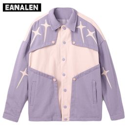 Mens Jackets Harajuku Vintage Stitching Star Coat Winter Street Wear Y2K Oversized MultiPocket Motorcycle Racing Jacket Womens 230905