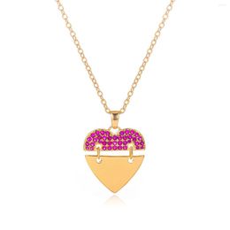 Charms 2023 Fashion Korean Necklace Kpop Heart Pendant With Cubic Zircon Jewellery For Women