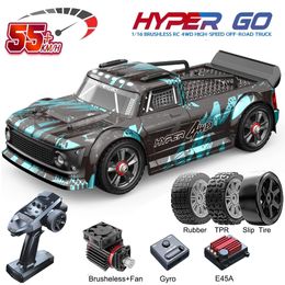 Electric RC Car MJX Hyper Go 14301 14302 mobil RC tanpa sikat 4WD mainan truk hobi elektrik kecepatan tinggi balap Off road kendali jarak jauh untuk anak anak 230905