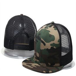 New Men's Blank Mesh Style Camo Colour Flat Snapback Cap Men's Women'Full Closed Caps Casual Leisure Solid Colour Fas244n