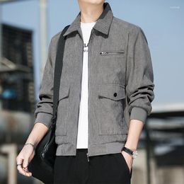 Men's Jackets Flannel Jacket Spring And Autumn Wear Youth High-end Quality Fashion Trendy Business Leisure Work Clothes Windbreaker Coat