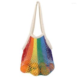 Storage Bags Mesh Grocery Bag Net Fruit Shopping With High Volume Elasticity And Colorful Design For Vegetable