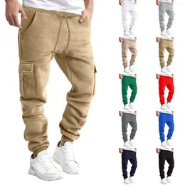 Men's Pants Comfortable Casual Fashionable And Warm Solid Color Work Clothes Pockets Sanitary