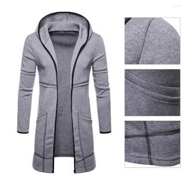 Men's Trench Coats Jacket Coat Stylish Hooded Zipper Closure Men All-Match Male Windproof Streetwear