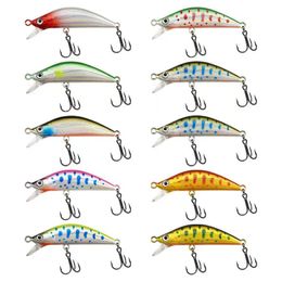 Long throw hard bait horse brand submerged Mino 5.6cm/5g short tongue with lead block three book hook sea fishing bait wholesale