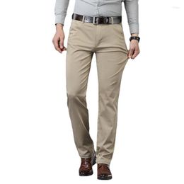 Men's Pants Spring Summer Men High Quality Dress Business Office Cotton Classic Khaki Royal Blue Straight Suit Trousers Male