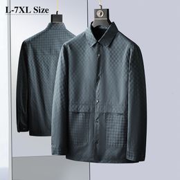 Mens Jackets Autumn Oversized for Men Fashion Classic Business Casual Lapel Simplicity Coat Male Black Green 6XL 7XL 230905