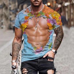 Men's T Shirts Muscle Body 3d Printing Fashion Street T-shirt Meat Pattern Summer Quick Dry Short Sleeve Loose Top