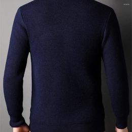 Men's Sweaters Warm Men Sweater Stylish Cozy Business Soft Knitted Round Neck Slim Fit Anti-shrink For Fall Winter