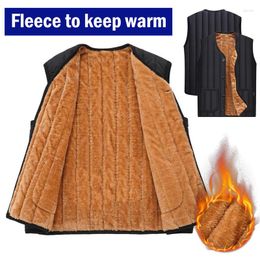 Men's Vests 2023 Black Fleece Vest Winter Sleeveless Outerwear Warm Liner Plus Size Xl-4Xl Soft Brand