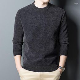 Men's Sweaters 2023 Brand T-Shirt Chenille Top Knitted Sweater Middle-Aged For Male Tops