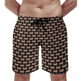 Men's Shorts Summer Gym Cartoon Dog Print Surfing Cute Animal Pattern Beach Short Pants Fast Dry Swimming Trunks Large Size