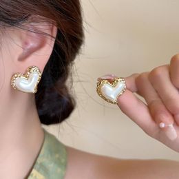 Backs Earrings Pearl Love Clip On No Hole Ear Clips Heart Without Piercing Personality Earring Jewellery CeaJ52