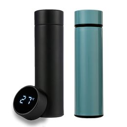 Water Bottles Stainless Steel Smart Water Bottle Leak Proof Double Walled Keep Drink Cold LCD Temperature Display 230906