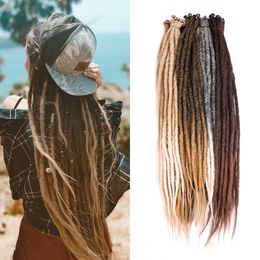 Human Hair Bulks Silike 20inch Synthetic Handmade Dreadlocks Hair Extensions 27-613 Ombre Crochet Dread locks Soft 10 Strands Long Dreads for Men 230906