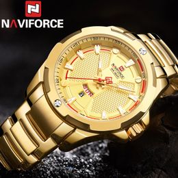 Wristwatches NAVIFORCE Men Wristwatch Top Brand Luxury Waterproof Man Watch Business Stainless Steel Sport Military Quartz Male Clock 9161 230905